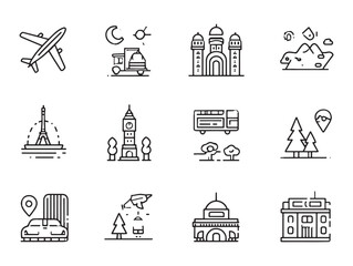 Travel Deal line art Explore The World Save Big