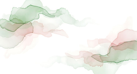 Soft pastel watercolor splashes abstract organic shapes flowing on transparent background 