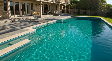 Backyard pool luxury home swimming pool outdoor living real estate summer vacation water relaxation design