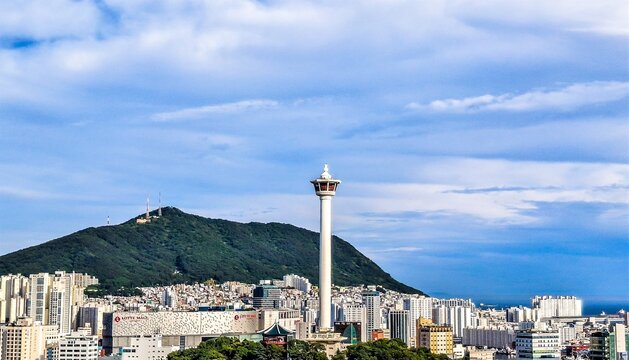 Busan Tower at Yongdusan Park. South Korea.