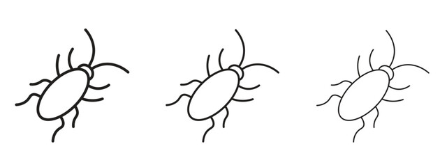 Cockroach icon concept. Editable stroke icon pack