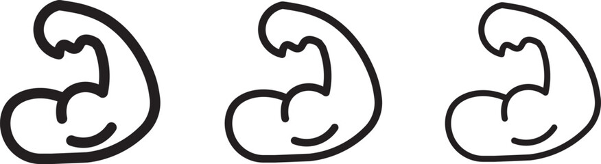 Biceps icon thin flat outline style