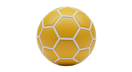 Fototapeta premium Isolated 3D Render of a Vibrant Yellow Soccer Ball, Essential for Football Games, Team Sports, and Athletic Recreation