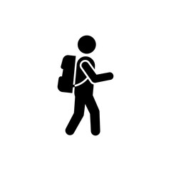  Tourist with backpack travel adventure black filled icon