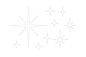 Obraz premium White glowing stars scattered across transparent backdrop, radiating magical sparkling luminescence