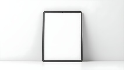 Minimalist 3D Render of Digital Tablet Mockup with Clean Bezel and Blank Screen Isolated on White