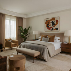 modern bedroom with bed