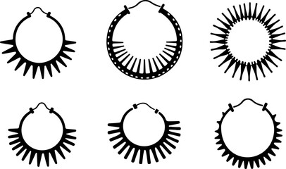 Abstract Hoop Earring Silhouettes Set"