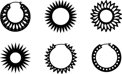 Abstract Hoop Earring Silhouettes Set"