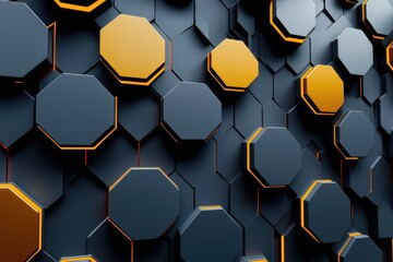 Hexagonal pattern wallpaper with contrasting colors for modern mobile design