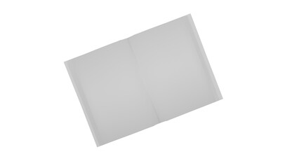 3D Render a white folder with a white background