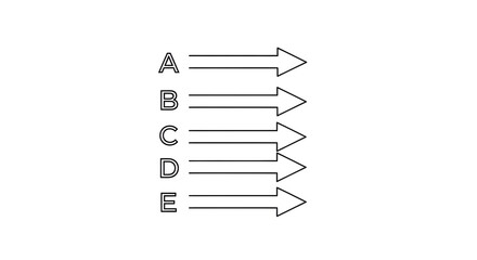 Arrow Directions Listing for Flow or Process Illustration