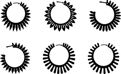 Fototapeta premium Abstract Hoop Earring Silhouettes Set