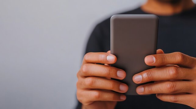 Closeup of hands using a mobile insurance app, focus on policy management and secure transactions, digital workspace - Powered by Adobe
