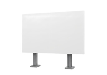 Obraz premium Blank Billboard: White Advertising Panel on Metal Supports