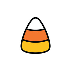 Vector illustration of Candy Corn Graphic: Festive Halloween Treat Illustration