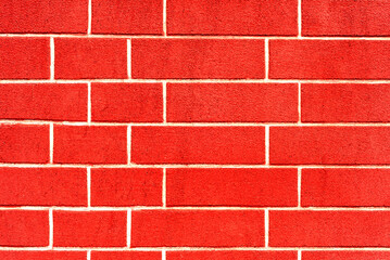 Red brick wall. Background, texture of bricks