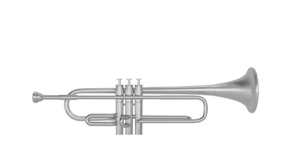 3D Render a silver trumpet with a silver bell © Anh