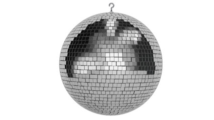 3D Render a disco ball hanging from a chain