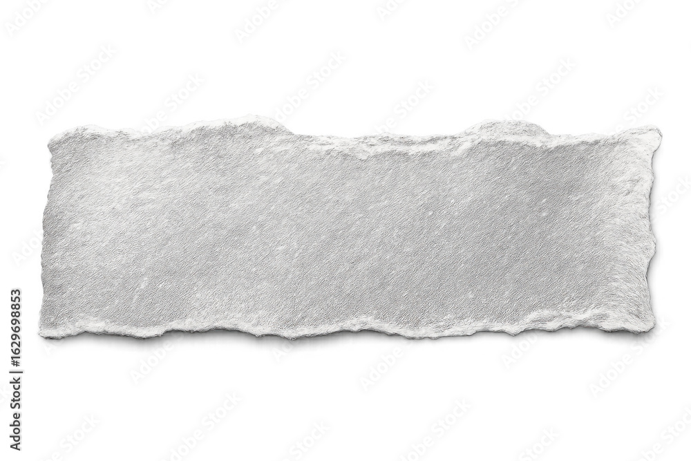 Poster horizontal piece of torn white paper with transparent background, ideal for adding a realistic touch