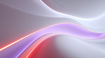 Free futuristic curvy colorful glow architectural space white background