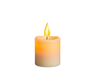 Burning Candle on Transparent Background