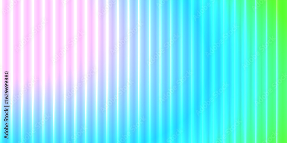 Poster colorful reeded texture with ripple and displacement. multicolor spectrum glassmorphism with soft ne