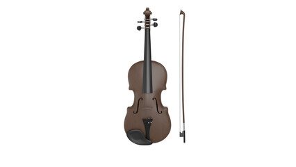 Naklejka premium 3D Render a violin with a bow and a stick