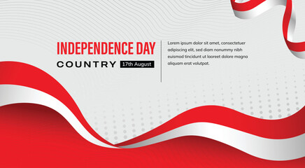 Banner for 17th August Indonesian Independence Day – Patriotic Theme in Red and White