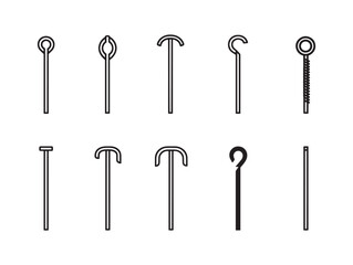 Walking Stick Line Art Minimalist Style Outdoors Theme