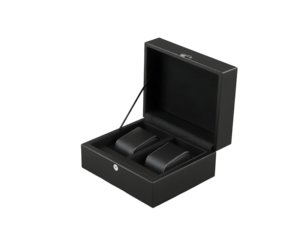 Luxury Black Watch Box - Presentation Case for Two Timepieces