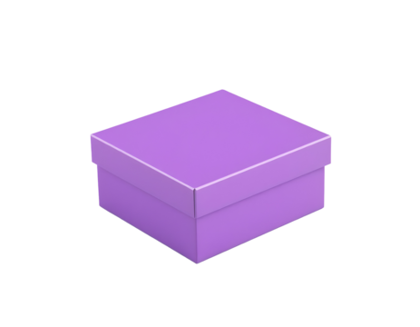 Isometric Purple Gift Box Isolated on Transparent Background - Powered by Adobe