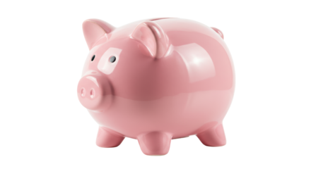 Isolated Cute Pink Ceramic Piggy Bank for Savings and Investments