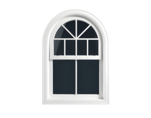 White Arched Window with Transom