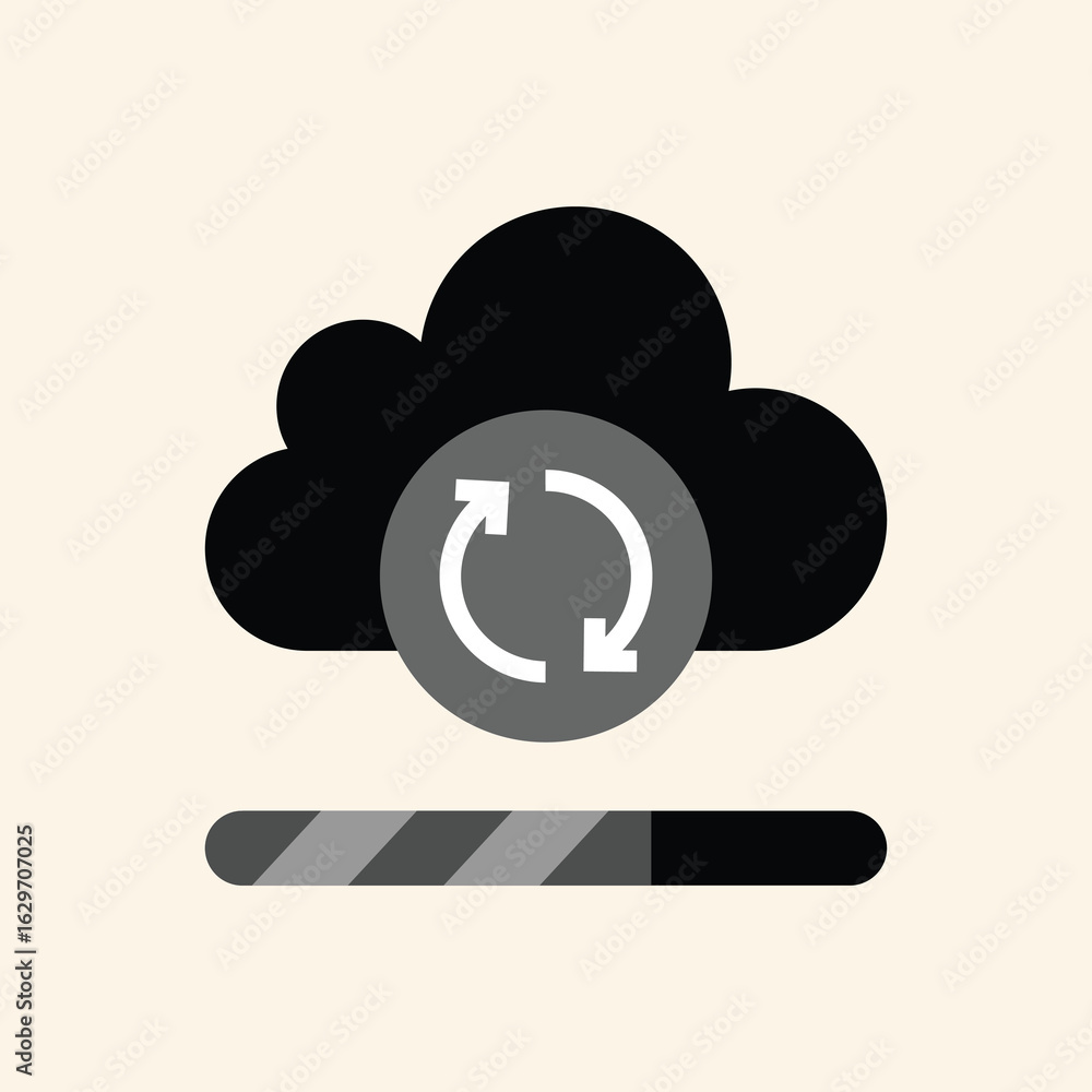 Fototapete seamless cloud syncing with animated progress bar for modern data transfer applications and platform