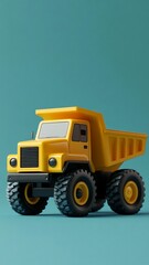 Yellow Dump Truck 3D Render