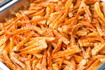 Traditional dried shrimp seafood at Chinese market