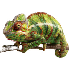 Close-up of a chameleon on a branch