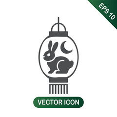 Chinese Lantern with Rabbit and Moon