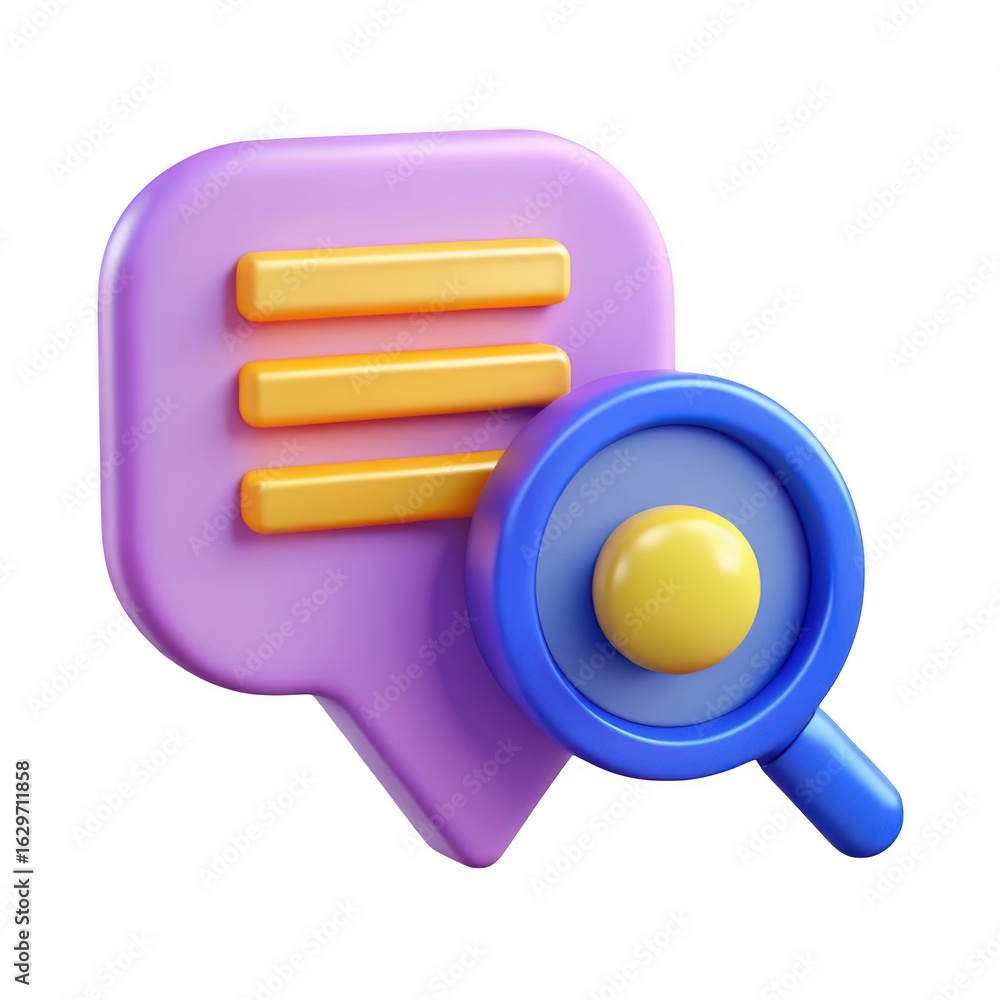 Poster search and message icon isolated on transparent background