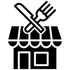 Food Court glyph icon