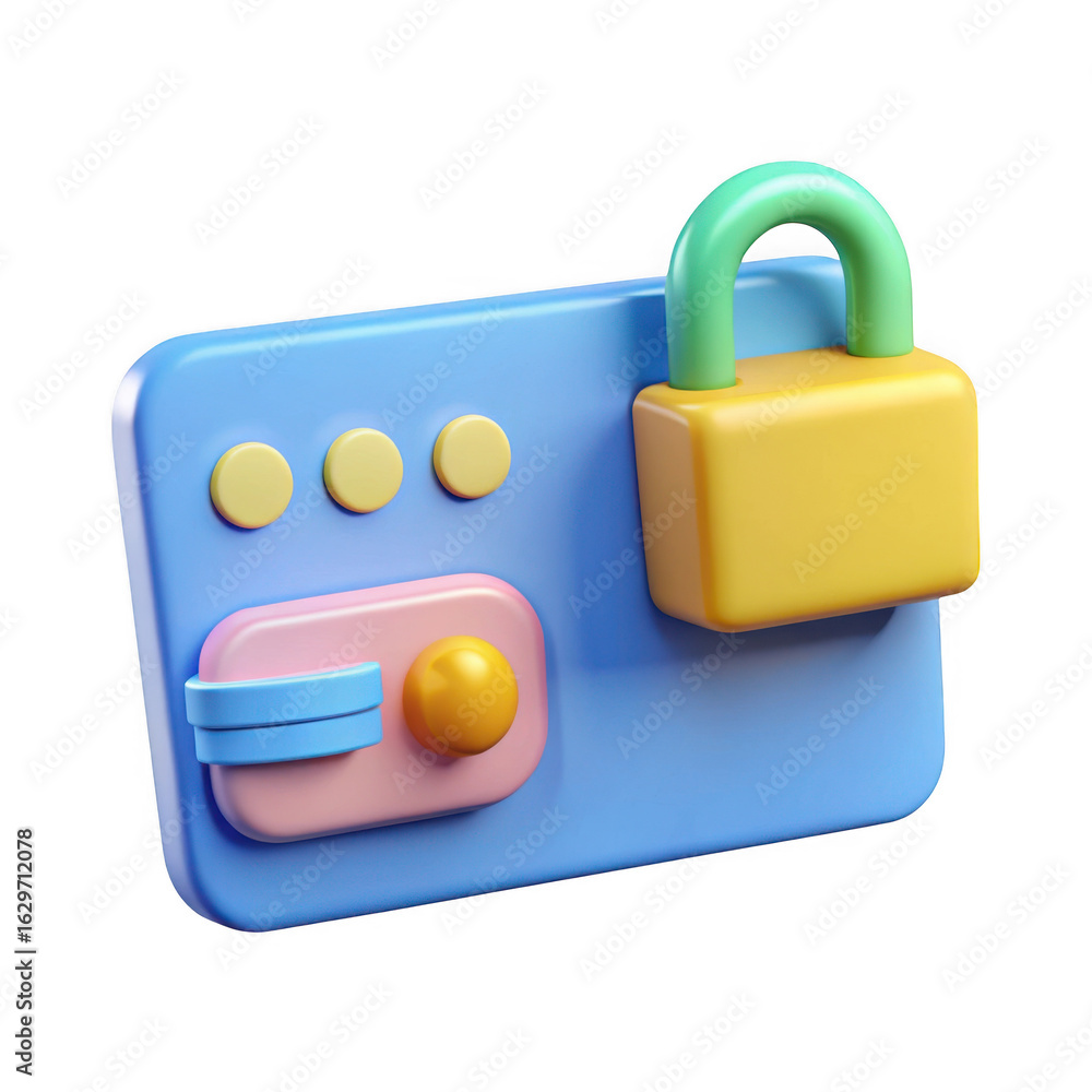 Poster secure digital interface isolated on transparent background