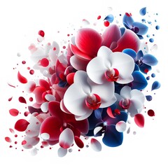 abstract background with red flowers
