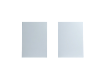 Two light gray rectangular shapes, slightly offset, on a plain background