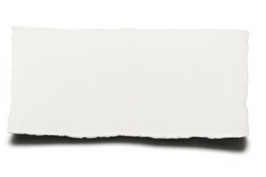 Blank horizontal ripped paper with ripped edges on a transparent background, creating a customizable space for text or design