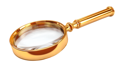 Elegant golden magnifying glass with a sleek handle design