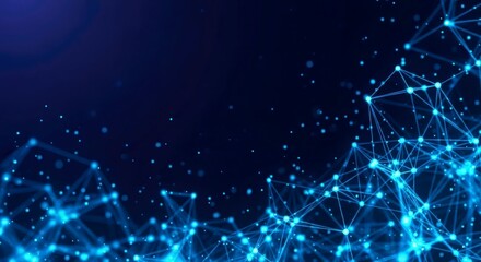 Fototapeta premium Abstract network illustration showing interconnected points and lines in a dark blue background