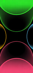 Glowing Colorful Abstract Spheres on Black
