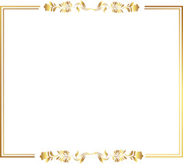 frame with leaves gold border Golden Border Warm Color Frame	
