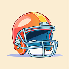 Fototapeta premium Vibrant Football Helmet: A bold illustration of a classic football helmet, featuring bright colors and clean lines, symbolizing sports and competition.